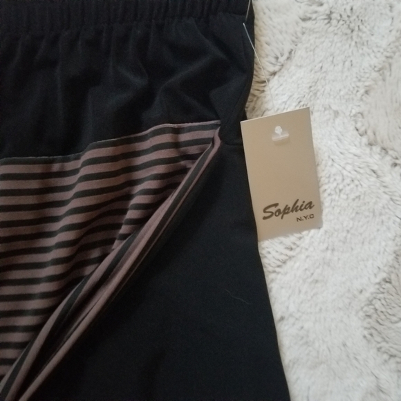 Sophia NYC Black Brown Tie Front Maxi Skirt New S - Picture 3 of 8